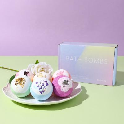 China Body Private Label Wholesale Bathbomb Gift Sets Christmas Colorful Organic Kids Fizzy Ball Salts Bath Bomb for sale