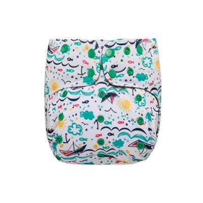 China Baby Cloth Diaper Adjustable Double Gusset Printed Cloth Diaper for sale