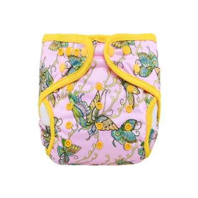 China Cute Printed Suede Cloth Newborn Diaper With Double Gusset Diaper Cloth Waterproof Cover for sale