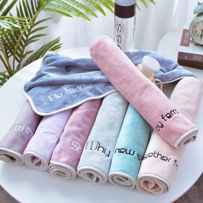 China Custom Size QUICK DRY High Absorbency Pattern Microfiber Embroidered Towel With Logo for sale