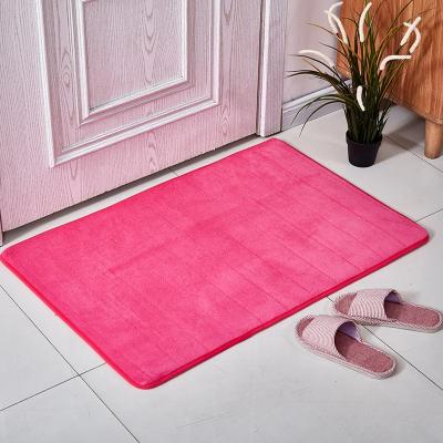 China Amazon Fleece Anti-Slip Memory Foam Anti-Slip Durable Thick Coral Bath Mat for sale