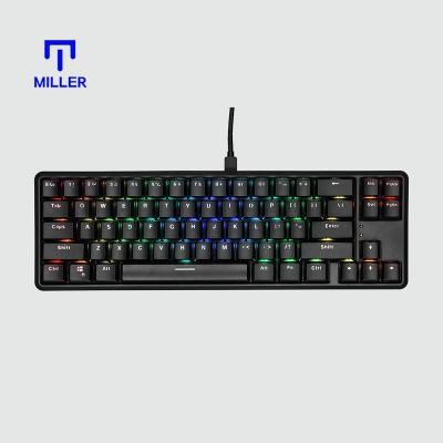 China Gaming Games OEM/ODM 68key Mini Game Ergonomic Design RGB Wireless Mechanical Gamer Laser Keyboard for sale