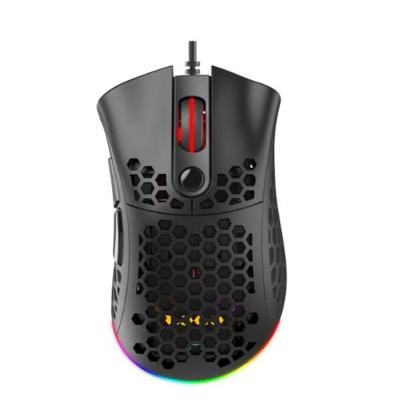 China Professional Mechanical 3D Game Mouse RGB USB Wired Optical Hollow Honeycomb Mouse Mice for sale