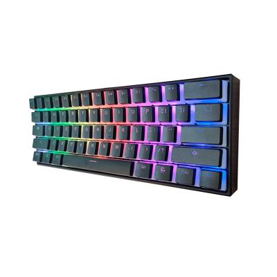 China computer keyboard factory price gaming mechanical keyboard pudding transparent keytop 61keys for sale