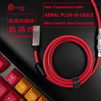 China Expandable Data Transmission Aviation Cord Wire Gold Plated Aviator Type C USB Port Cable Coiling Cable For Mechanical Gaming Keyboard Accessories for sale