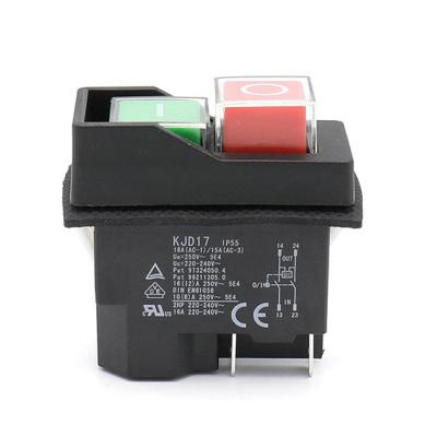 China 100% NEW Original Waterproof KJD17 Button Switch Slicer Tool Magnetic Switch 250VAC AC250V 250V 4PIN for sale