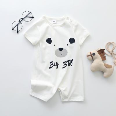 China Wholesale Color Sleeve Baby Rompers Newborn Infant Combed Cotton Baby Sleepsuit Plain Romper Overalls Newborn Infant Short Girl for sale