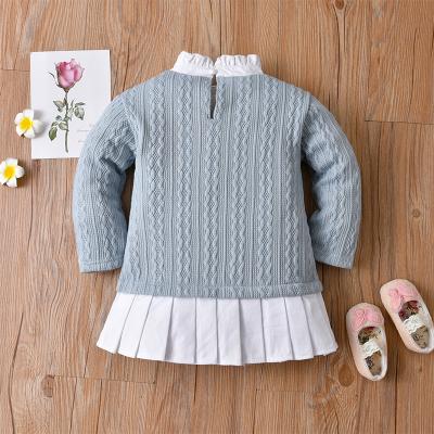 China Best Quality Control Anti-wrinkle England Style Knitted Body Cotton Baby Girl Dress Dress For Kids Girls Princess for sale