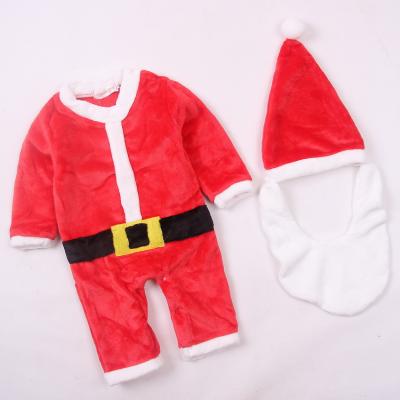 China Santa Claus Beard Romper Baby Costume Christmas Clothes Set Cotton New Product Promotion Party Christmas Hat for sale