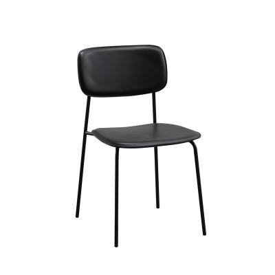 China Modern Stackable Cooling PP Dining Seat Covered PU Metal Frame Restaurant Cooling PU And Metal Chair for sale