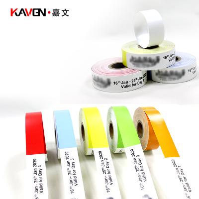 China Waterproof Event Time Use Fashion Visitor Ticket Customized Paper Printable Wristband One Time for sale