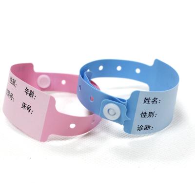 China Waterproof Custom Programmable Plastic Disposable Medical Wristbands Wristbands Hospital Patient ID PVC Vinyl Elastic Wristband for sale