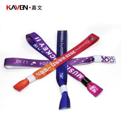 China Disposable Woven Fabric Wristbands Customized Event Festival Sport Promotional Wristband for sale