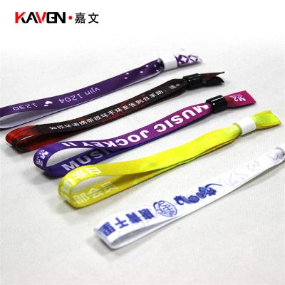 China Disposable Festival Cloth Wristband ID Ticket Party Access Control Polyester Wristband for sale