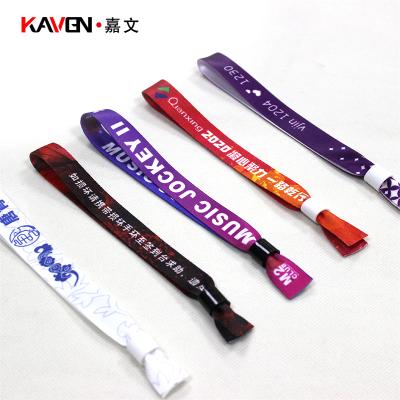 China China High Quality Woven Fabric Wrist Bands Event Conference Admission Ticket Disposable Woven Wristband for sale