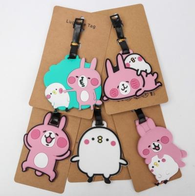 China Custom Newest Design Cartoon Soft PVC Luggage Tags Custom Rubber Bag Tags for sale