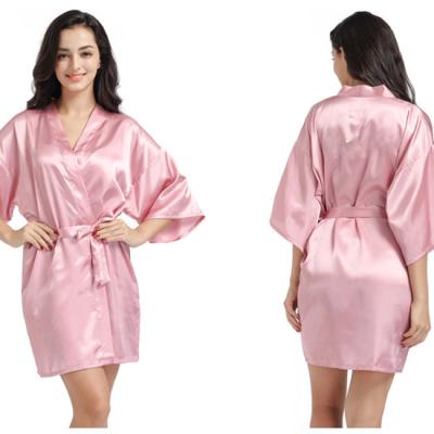 China 12 Colors Women Customized QUICK DRY Silky Long Robe Bridesmsatin Satin Kimono Wedding Party Robes for sale