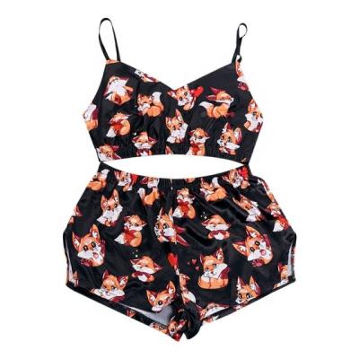 China 2022 QUICK DRY Cartoon Character New Arrival Summer New Arrival Sleepwear Pajamas Cartoon Two Piece Set For Women for sale