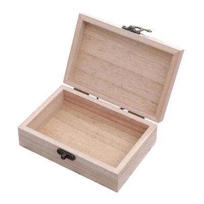 China Handmade Rectangle Packing Crate Wooden Storage Case Pine Wood Box With Lock for sale