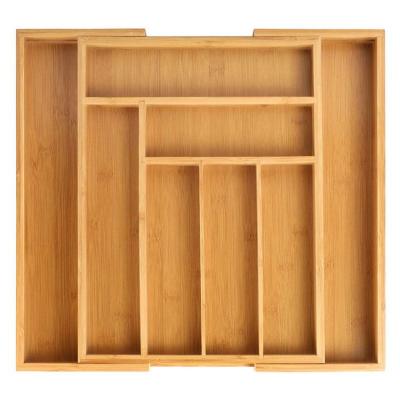 China 2021 Amazon Contemporary Wholesale Hot Selling Retractable Bamboo Kitchen Drawer Organizer for Kitchen Storage for sale