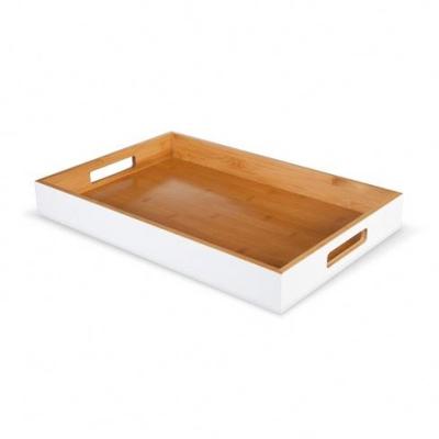 China Kitchen Eco-Friendly Bamboo Wooden Tray Woven Bamboo Serving Trays Cheap Wholesale Natural Tray for sale