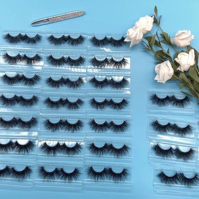 China Wholesale 3d 25mm Mink 27mm Bushy Lashes Real Mink Lash Book Set Full Wispy Natural Soft Lashes Seller for sale