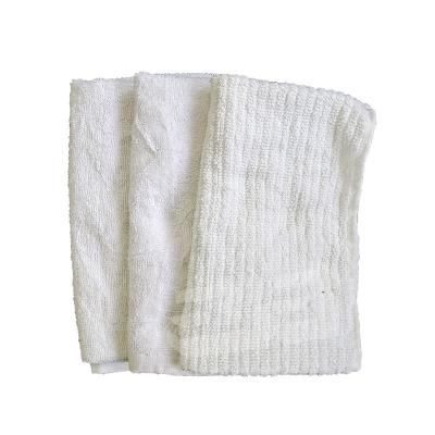 China Recycled cotton cleaning cloth white hotel bath towel cleaning cotton rags rag up clean industrial rags toweling for sale