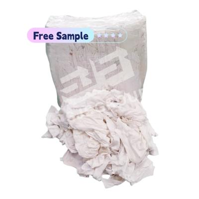 China Free Sample 100 cotton white T-Shirt Rags Cleaning Industrial wiper industrial cotton wiping rags For Industrial Usage for sale