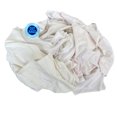 China 100 cotton Cut pieces recycled industrial white garment rags Pure white cotton rags used clothing rags for sale