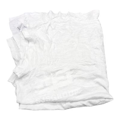 China Pure White T Shirt Wiping Cotton Oil cutting used clothes Cleaning Rags Waste Cotton Rags Wiping Rags for Cleaning for sale