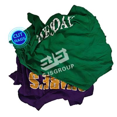 China Ausgezeichnetes farbiges T-Shirt Rags der Aufnahme-10kg/Bag 55cm zu verkaufen