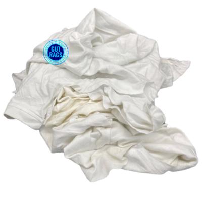 China 100% cotton white T-shirt rags sterile cotton workshop cleaning rags industrial wiping cloth for sale