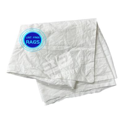 中国 産業に拭くことのための96%の綿の白いTシャツRags 35*35cm 販売のため