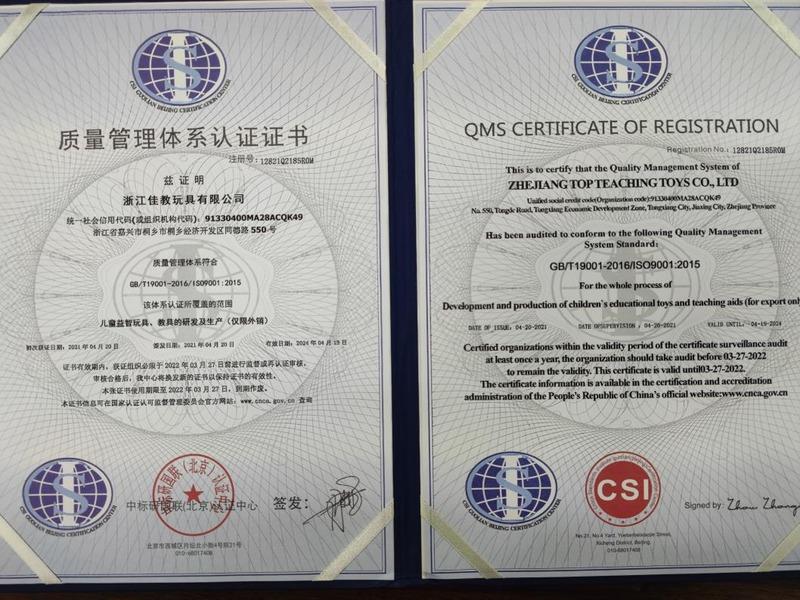 ISO9001 - Zhejiang Top Teaching Holding Group Co., Ltd.