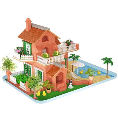 China Real Eco-friendly 3D DIY Material High Quality Mini Bricks Housing Building Blocks Sets Kids Steam Educational Toys For Children for sale