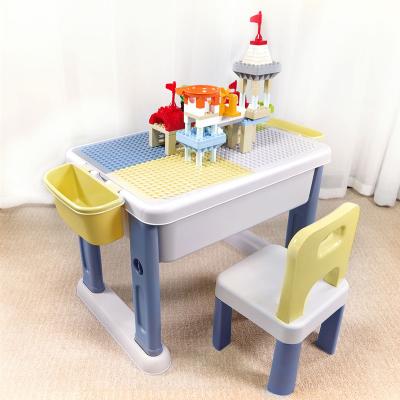 China Game Table Playing Table and Chair Set Kids Drawing Table Multifunctional Plastic Educational Activities Kit Study Desk KBDZ-003 for sale