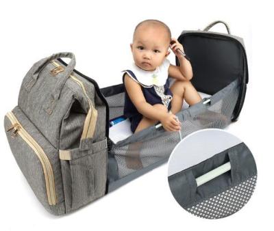 China Travel Backpack Waterproof Baby Crib Mummy Nappy Diaper Foldable Diaper Bag With Bed for sale