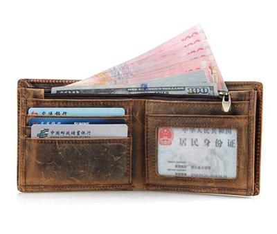 China RFID Mens Genuine Leather RFID Blocking Slim Wallet Bifold Wallet For Men for sale