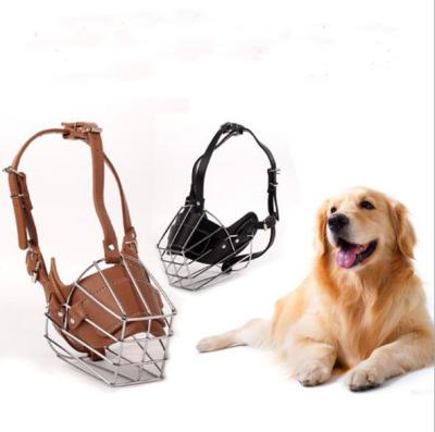 China Viable Pet Supply Basket Cage Dog Muzzles Wire Basket Dog Mouth Muzzle Metal Dog Muzzle Stop Biting for sale