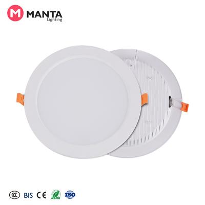 China Modern 18W Dimmable Aluminum Panel Down Light Trimless Recessed Mounted Round Led Downlight for sale