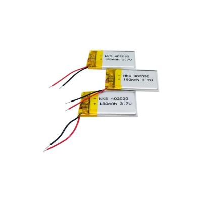 China Custom Rechargeable Toys Lipo Battery 402030 3.7V 180mah Lithium Polymer Battery For Digital Products for sale