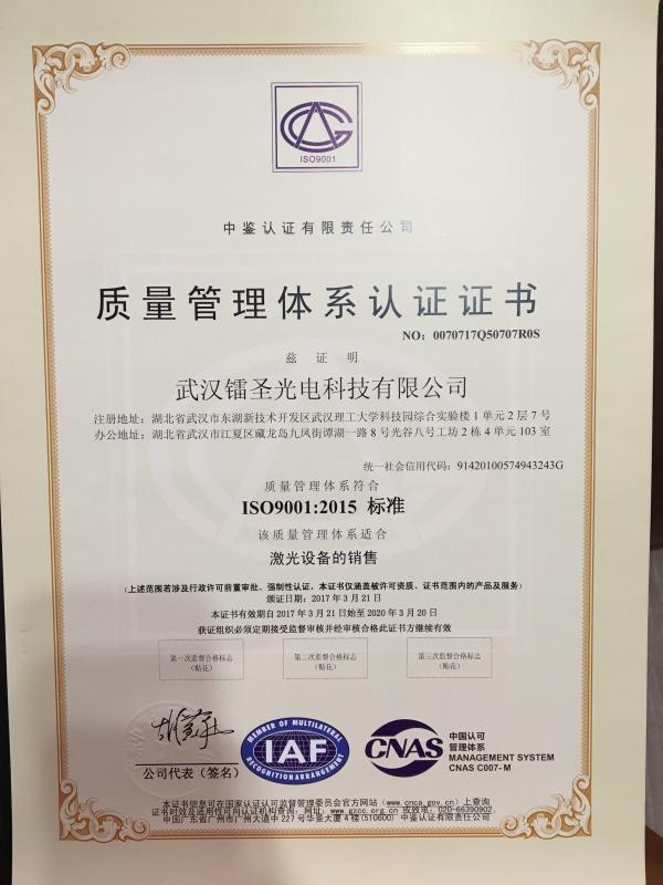 ISO9001 - Wuhan LS Photoelectric Technology Co., Ltd.