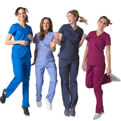 China Anti-wrinkle anti-shrink good and comfortable anti-shrink hospital scrubs rey dental stretch azul uniforms hospital uniform clothing for sale