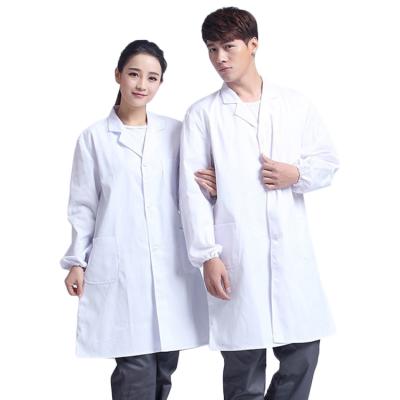 China OEM Factory Long Sleeve Unisex Custom Reusable Doctor Wear Lab Coat Medical Professional Uniform White Gown With Multi-pocket for sale