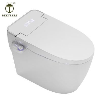 China Wall Mounted Smart Electronic Automatic Toilet White Ceramic Bathroom WC Foot Sensor Smart Auto Operation Hot Seat for sale