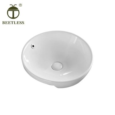 China Modern High Quality Countertops Ceramic Toilet Round Washbasin Equipment For Hotel for sale