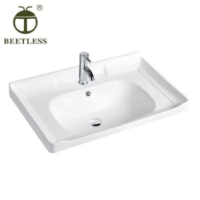 China Easy Clean 1302rectangular Ceramic Sink Art Basin In Bathroom Wash Basin for sale