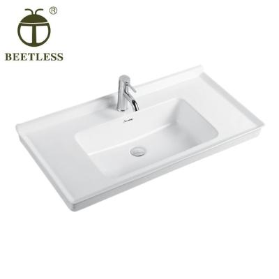 China Basin B China Factory Ware Bathroom Lavabo Bathroom Sink Ceramic Slim Cabinet Slim Rectangular Basin Hotel Home Restaurant for sale