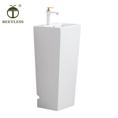 China Modern New Arrival One Piece Pedestal Pedestal Bathroom Sink Ceramic Pedestal Sink Ceramic Basin for sale