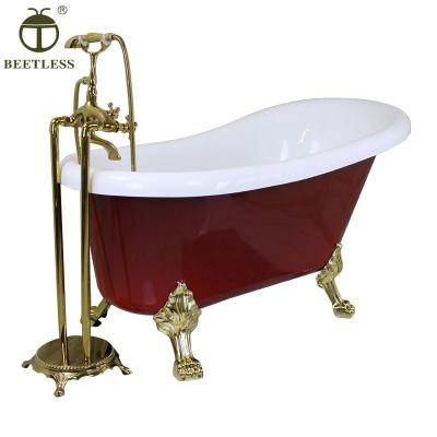 China Eco - Friendly Material Red Acrylic Bathroom Freestanding Bathtub for sale